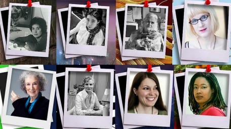 Fotos der in der Übersicht aufgelisteten Frauen in zwei Reihen.