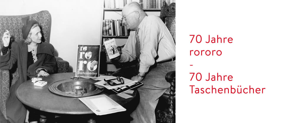 Banner 70 Jahre rororo Taschenbuch