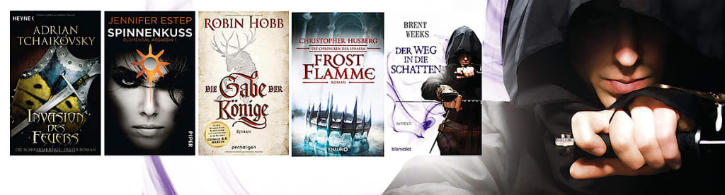 Banner Fünf Fantasy-Bücher über Assassinen