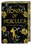 Buchcover des TItels "Bonds of Hercules" von Jasmine Mas in gold und schwarz