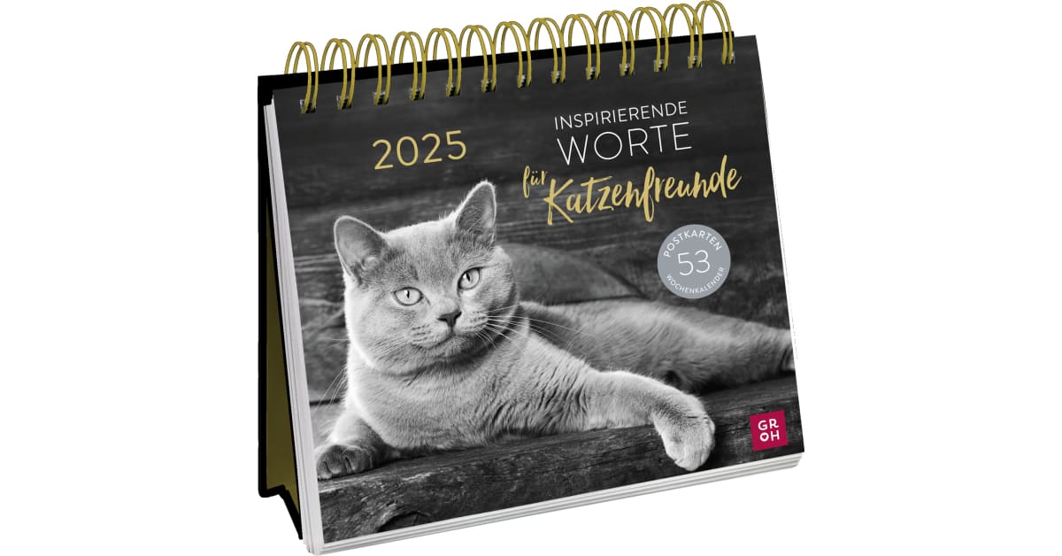 Postkartenkalender 2025 Inspirierende Worte für Katzenfreunde