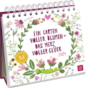 Postkartenkalender 2024: Ein Garten voller Blumen - das Herz voller Glück