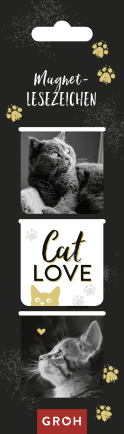 Magnetlesezeichen Cat love