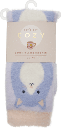 Produktbild von COZY Couch-Flauschsocken"Cozy Cat", blau, Größe 36-41