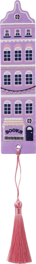 Produktbild von Buchverliebt Lesezeichen bestickt "Bookshop"