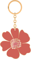 Produktbild von Bunte Blumengrüße Emaille-Schlüsselanhänger Blume rosa