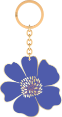 Produktbild von Bunte Blumengrüße Emaille-Schlüsselanhänger Blüte royalblau