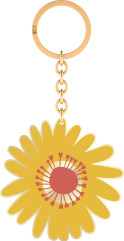 Produktbild von Bunte Blumengrüße Emaille-Schlüsselanhänger Blüte gelb