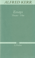 Buchcover von Essays: Theater - Film von Alfred Kerr