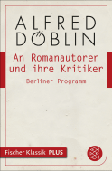 Buchcover von An Romanautoren und ihre Kritiker: Berliner Programm von Alfred Döblin