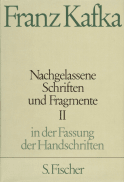 Buchcover von Nachgelassene Schriften und Fragmente II von Franz Kafka