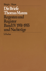 Buchcover von Die Briefe von 1951 und 1955 und Nachträge von Thomas Mann