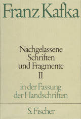 Buchcover von Nachgelassene Schriften und Fragmente II von Franz Kafka