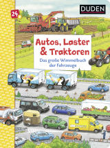 Buchcover von Duden 24+: Autos, Laster & Traktoren: Das große Wimmelbuch der Fahrzeuge: Wimmeliges Bilderbuch für Kinder ab 2 Jahren von Niklas Böwer