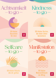 Vier Titel aus dem Groh Verlag mit einfachen und schnellen Übungen zu den Themen Achtsamkeit, Freundlichkeit, Selbstliebe und Manifestation