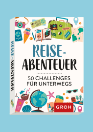 Cover vom Kartenset "Reiseabenteuer" auf hellblauem Hintergrund