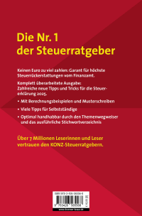 Zusatzmaterial 9783426565568 U4 von Konz: 1000 ganz legale Steuertricks. Der Ratgeber für alle Steuerzahler. Mehr Wissen. Mehr Geld. Konz. 2026. Für Ihre Steuererklärung 2025
