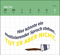Mini-Wochenkalender 2026: Die 3 M des Grauens: Montag. Müde. Menschen. Zusatzmaterial