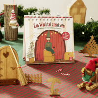 Ein Wichtel zieht ein Zusatzmaterial