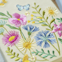 Blütenträume Notizbuch bestickt, A5 - 240 Seiten, beige Zusatzmaterial