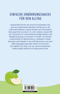 Zusatzmaterial 9783426659946 U4 von Ein Apfel macht gesund, drei Äpfel machen eine Fettleber: Wege zur Selbsthilfe - Wie Nährstoffe im Körper wirken und uns gesund oder krank machen von Dr. med. Carsten Lekutat