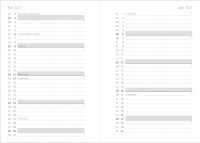 Taschenkalender A6 2027: Vogel und Blüten, bestickt, blau Zusatzmaterial