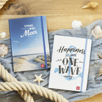 Notizbuch Happiness is just one wave away Zusatzmaterial