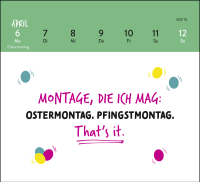 Mini-Wochenkalender 2026: Die 3 M des Grauens: Montag. Müde. Menschen. Zusatzmaterial