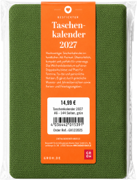 Zusatzmaterial 4036442015391 U4 von Taschenkalender A6 2027: Blütenmotiv, bestickt, grün