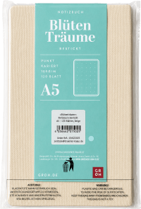 Zusatzmaterial 4036442015025 U4 von Blütenträume Notizbuch bestickt, A5 - 240 Seiten, beige