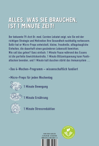 Zusatzmaterial 9783426659113 U4 von The One Minute Strategy: Wie Sie mit Micro-Preps gesünder werden und Ihr Leben verlängern von Dr. med. Carsten Lekutat