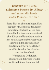 Der Moment ist dein Leben - Achtsamkeitskarten für zwischendurch Zusatzmaterial