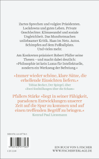 Zusatzmaterial 9783103977585 U4 von Klare Striche zu wunden Punkten von Robert Pfaller