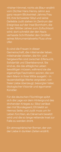 Zusatzmaterial KL 978 3 7587 0023 1 vorne von Hoher Himmel, nichts als Blau: Roman von Herbert Beckmann