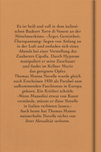 Zusatzmaterial 9783103975529 U4 von Mario und der Zauberer: Ein tragisches Reiseerlebnis von Thomas Mann
