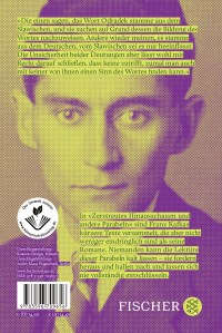 Zusatzmaterial 9783596709656 U4 von Zerstreutes Hinausschauen und andere Parabeln von Franz Kafka