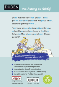 Zusatzmaterial 9783737336482 U4 von Duden Leseprofi – Silbe für Silbe: Silbengeschichten für clevere Geschwister, 1. Klasse von Nina Petrick, Beate Dölling, Didier Laget, Birgit Antoni, Stephan Pricken