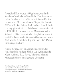 Zusatzmaterial KL 978 3 10 397709 7 hinten von Meine Zuflucht und mein Sturm von Arundhati Roy