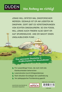 Zusatzmaterial 9783737336635 U4 von Duden Leseprofi – GROSSBUCHSTABEN: DAS GEHEIMNIS DER DINOSPUR, Erstes Lesen von Annette Neubauer, Dirk Hennig