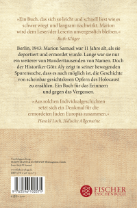 Zusatzmaterial 9783596192571 U4 von Eine von so vielen: Das kurze Leben der Marion Samuel 1931 - 1943 von Götz Aly