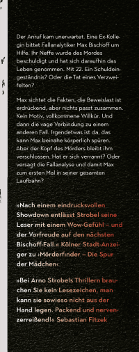 Zusatzmaterial KL 978 3 596 70668 6 vorne von Mörderfinder – Die Macht des Täters: Thriller von Arno Strobel