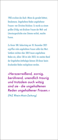 Zusatzmaterial KL 978 3 596 71043 0 hinten von Aber jetzt ist Schluss!: Neue ungehaltene Reden ungehaltener Frauen