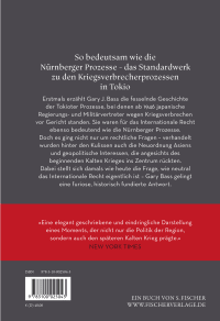 Zusatzmaterial 9783100025043 U4 von Tribunal in Tokio: Die Kriegsverbrecherprozesse in Japan und die Neuordnung Asiens nach 1945 von Gary J. Bass