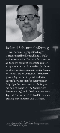 Zusatzmaterial KL 978 3 10 397054 8 hinten von Sie wartet, aber sie weiß nicht, auf wen: Roman von Roland Schimmelpfennig