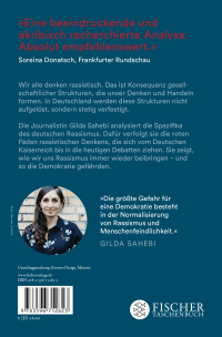 Zusatzmaterial 9783596712823 U4 von Wie wir uns Rassismus beibringen: Eine Analyse deutscher Debatten von Gilda Sahebi