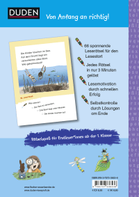 Zusatzmaterial 9783737336536 U4 von Duden Leseprofi – Spannende Leserätsel zum Schulstart: Abenteuer und Magie, 1. Klasse: 66 knifflige Aufgaben  von Susanna Moll, Sebastian Coenen, Valeska Scholz