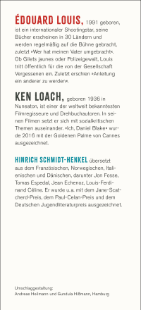 Zusatzmaterial KL 978 3 10 397173 6 hinten von Gespräch über Kunst und Politik von Édouard Louis, Ken Loach