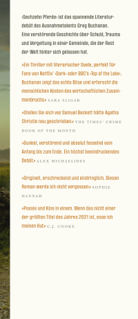 Zusatzmaterial KL 978 3 10 397488 1 vorne von Sechzehn Pferde: Roman  von Greg Buchanan