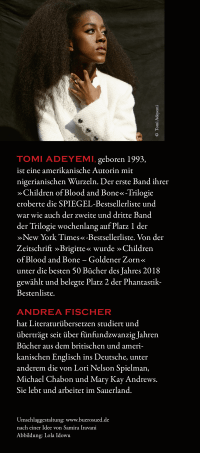 Zusatzmaterial KL 978 3 596 71215 1 hinten von Children of Anguish and Anarchy: Gleißendes Herz von Tomi Adeyemi