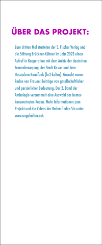 Zusatzmaterial KL 978 3 596 71043 0 vorne von Aber jetzt ist Schluss!: Neue ungehaltene Reden ungehaltener Frauen